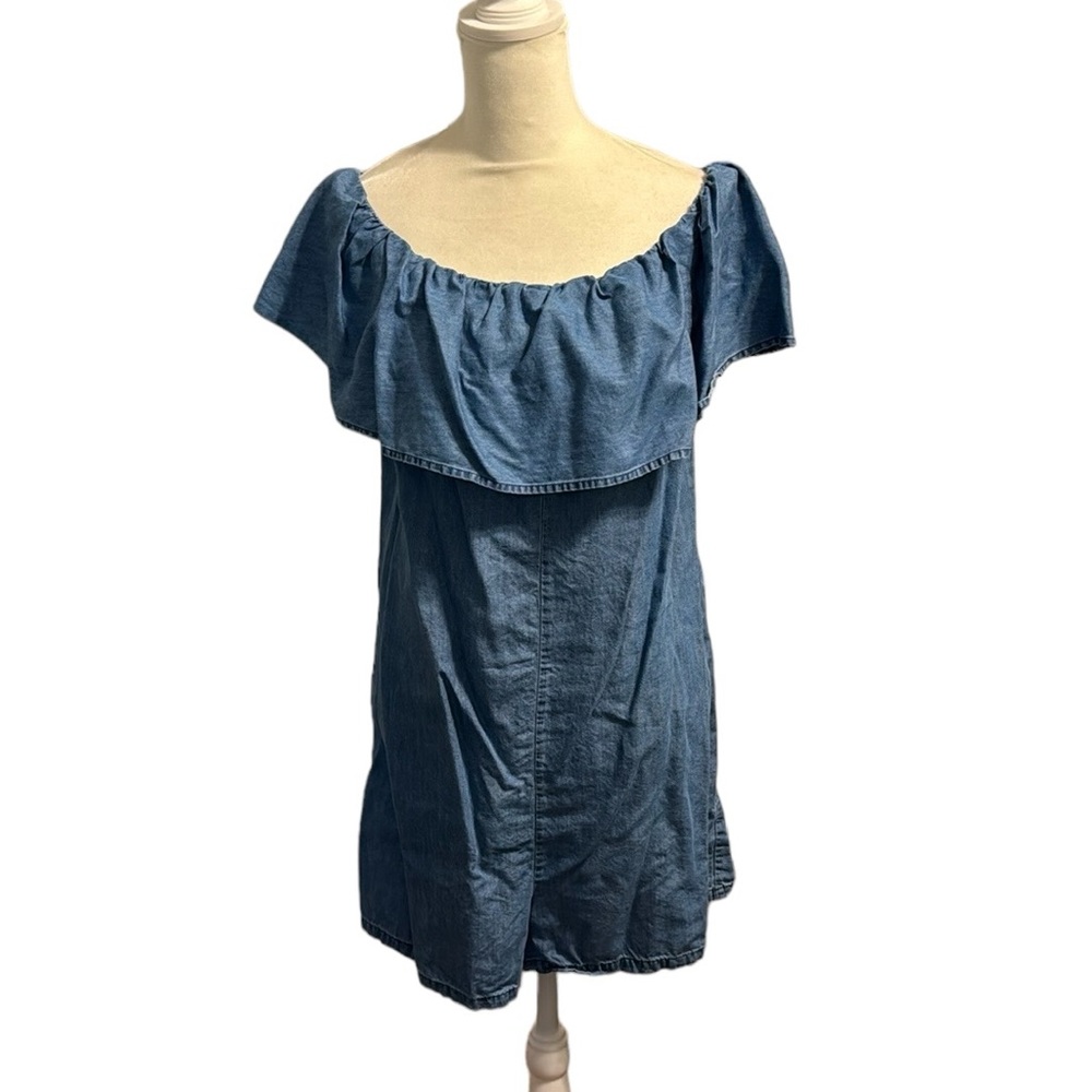 Chambray off shoulder romper